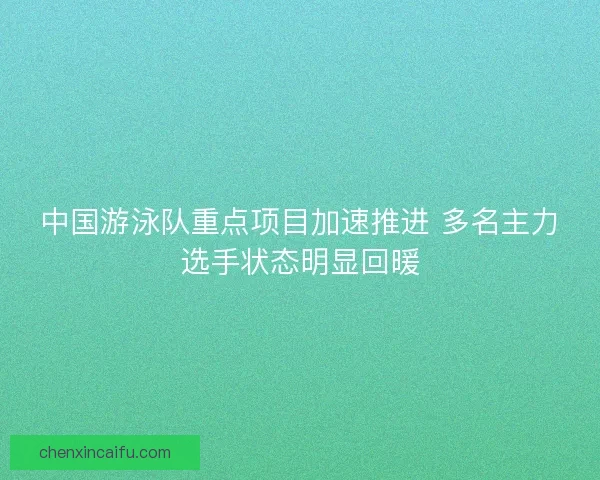 中国游泳队重点项目加速推进 多名主力选手状态明显回暖